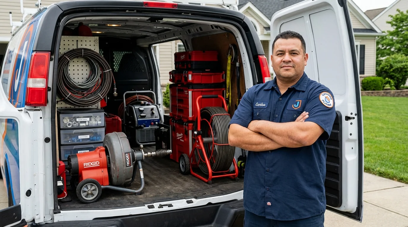 Professional drain cleaning equipment and Johns Plumbing LLC plumber in Elberta