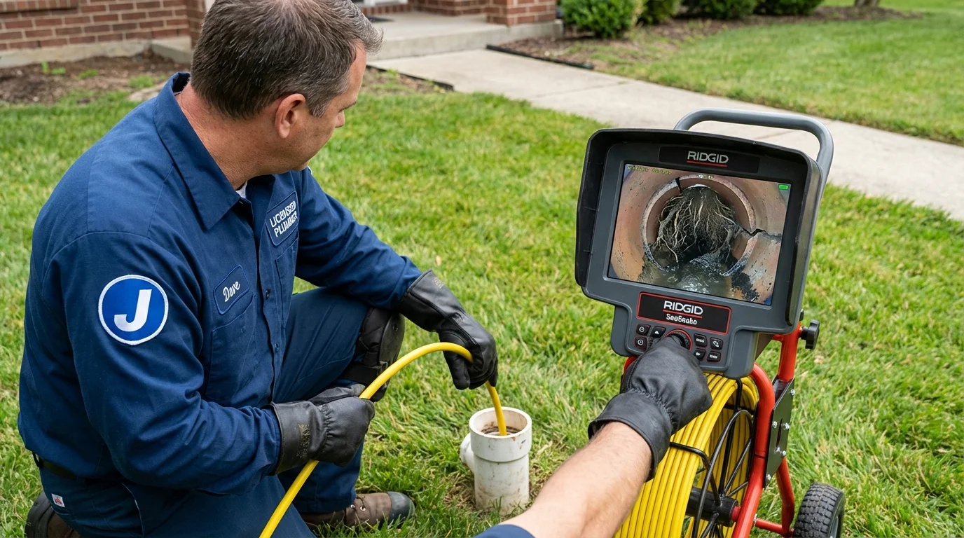 Sewer camera inspection being performed by Johns Plumbing LLC in Elberta