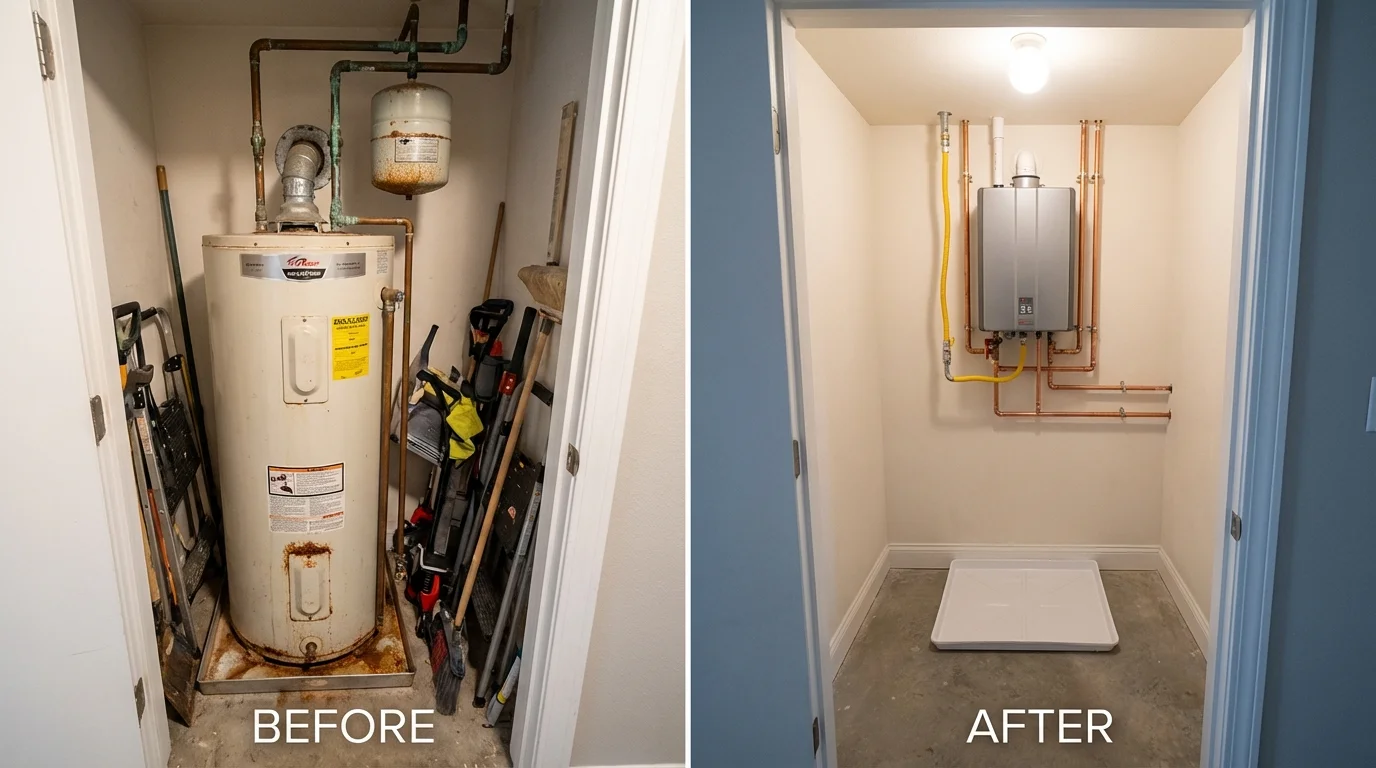 Tank water heater versus wall-mounted tankless unit comparison for Elberta, AL homeowners